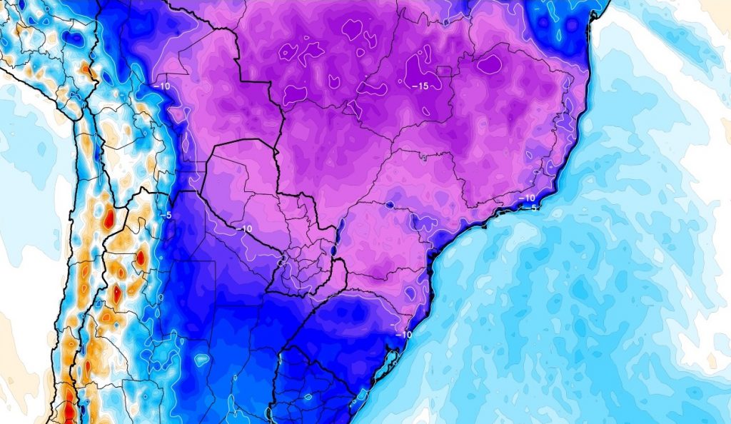 Levantamento da MetSul mostra enorme abrangência do frio no Brasil