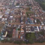 A enchente em Tubarão vista do céu