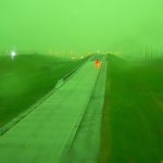 Tempestade assusta ao deixar o céu muito verde