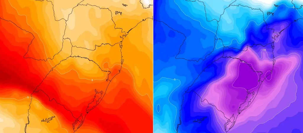 Fim de semana terá brutal mudança de temperatura