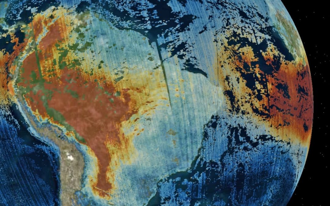 Brasil sob fumaça de incêndios na Amazônia e florestas africanas Imagens de satélite do fim de semana mostraram que a fumaça dos incêndios na África cruzou o Atlântico e alcançou a América do Sul