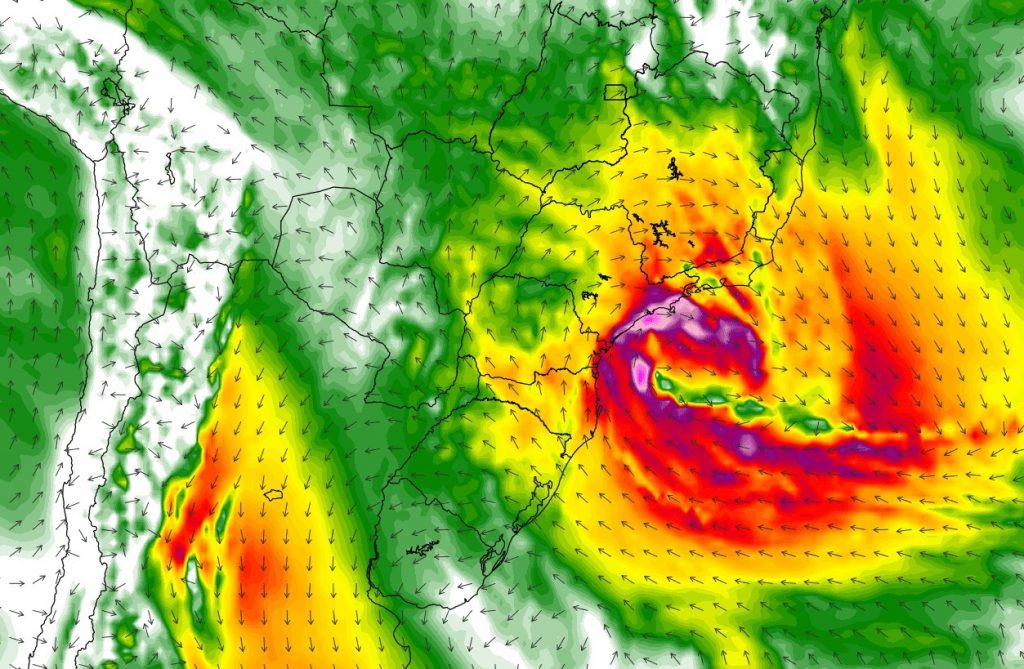 Alerta de vento forte a intenso em SC, PR, SP, RJ e MG