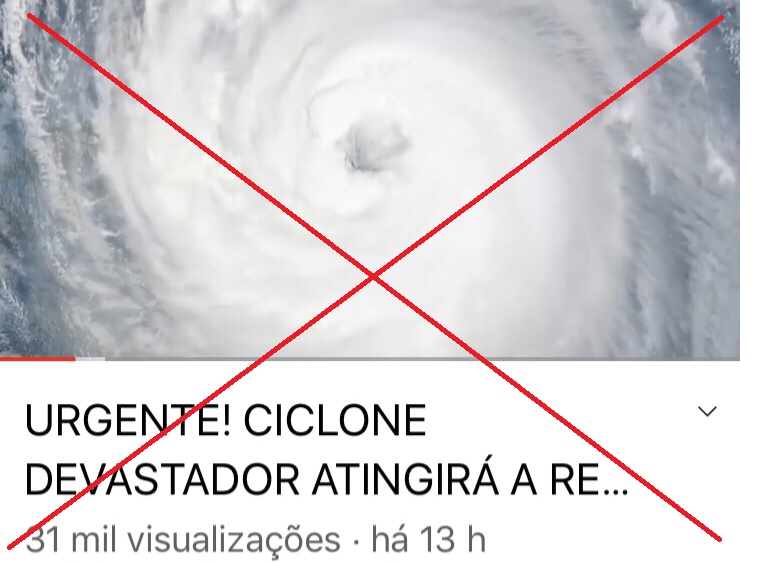 Verificamos – Vídeo engana e distorce sobre baixa pressão no Sul Canal no Youtube com mais de 200 mil inscritos publica informações distorcidas e que enganam o público sobre um ciclone