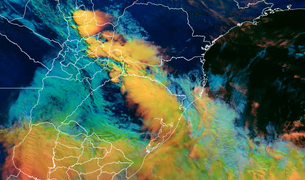 Frente fria se desloca e muda o tempo no Sul do Brasil