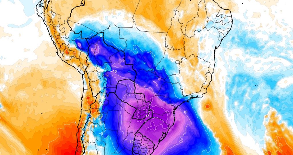 Enorme massa de ar polar trará frio extremo e chance de neve
