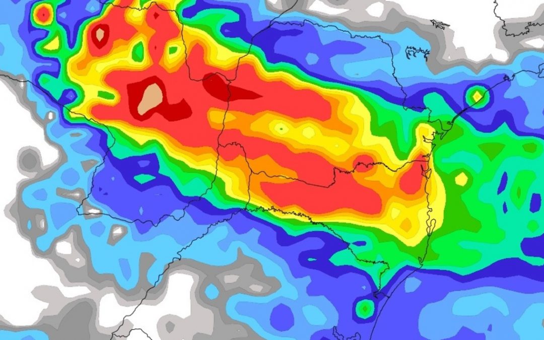 Fim de semana terá muita chuva em parte do Sul do Brasil Volumes muito altos de chuva são esperados em parte do Sul do Brasil com áreas de instabilidade amanhã e no domingo