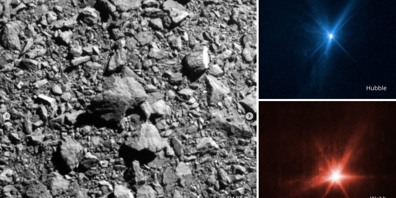 <span class="entry-title-primary">Novas imagens da colisão com asteroide mostram impacto muito maior que o esperado’</span> <h2 class="entry-subtitle">Telescópios James Webb e Hubble revelaram imagens de espaçonave colidindo com um asteroide em impacto maior que o previsto</h2>