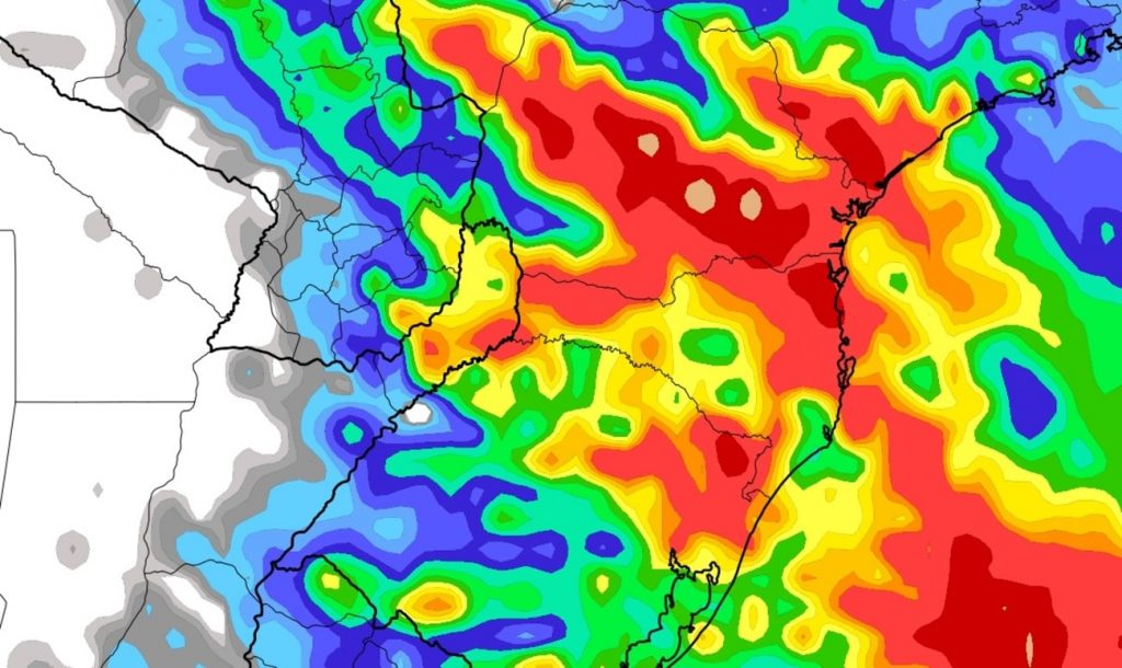 Chuva será frequente no Sul do Brasil nesta semana