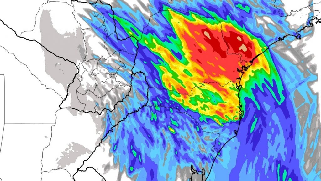 Chuva volumosa entre o Paraná e São Paulo