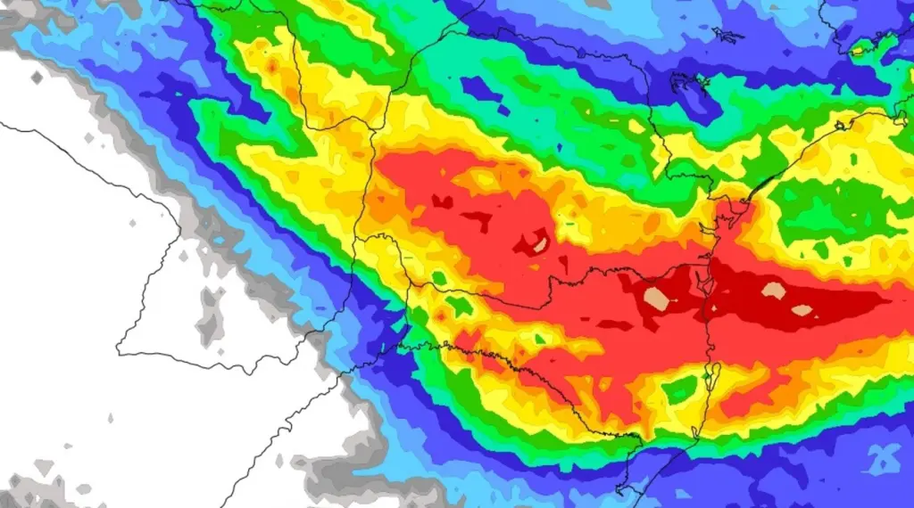 Chuva volta ao Sul do Brasil com altos volumes em algumas áreas