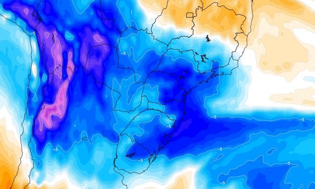 Ar frio causa neve na Argentina e influenciará o tempo neste fim de mês