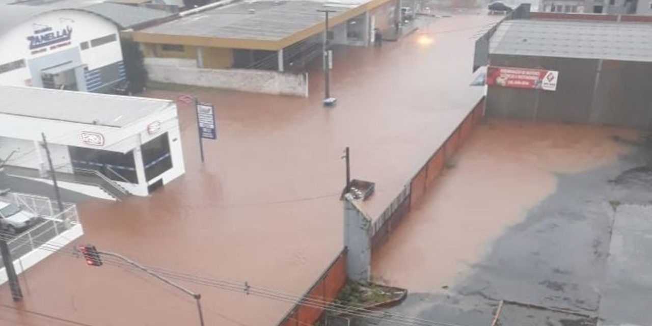<span class="entry-title-primary">Chuva supera 300 mm, rios sobem e cidades alagam em SC e PR</span> <h2 class="entry-subtitle">Volumes muito altos de chuva ocorrem entre os dois estados do Sul do Brasil com alagamentos, inundações e deslizamentos de terra </h2>