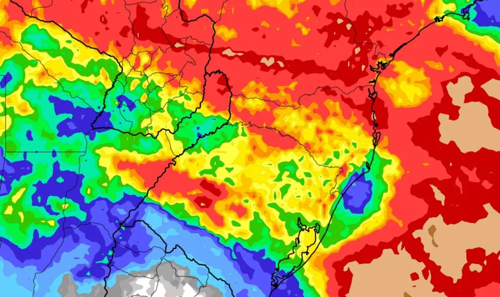 Chuva será muito frequente nesta semana no Sul do Brasil