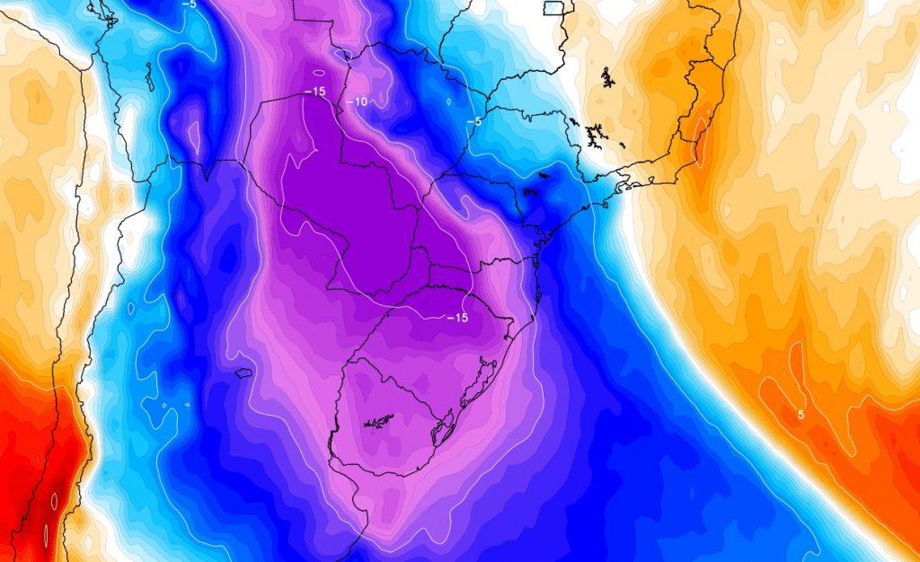 Modelos reforçam intensidade e indicam potente massa de ar frio semana que vem