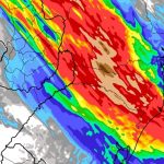 Centro de baixa pressão reforça a chuva com volumes muito altos