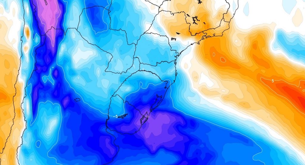 Vento forte acompanha chegada de mais uma massa de ar frio