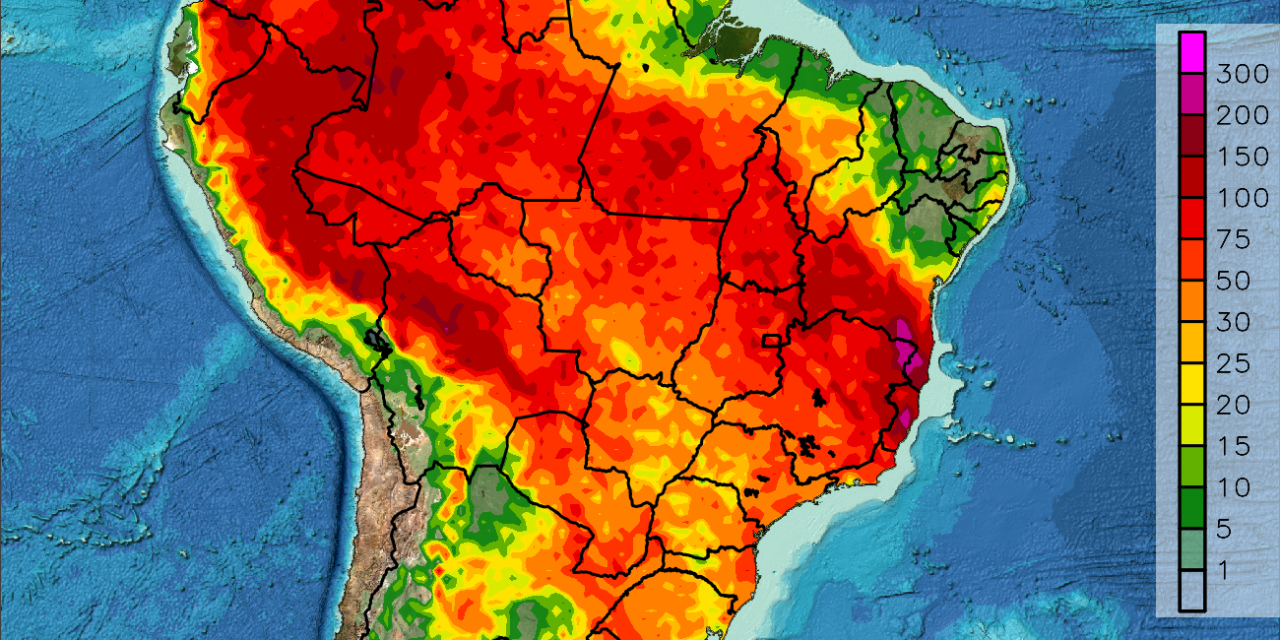 <span class="entry-title-primary">Veja a tendência de chuva para o Brasil nos próximos dez dias</span> <h2 class="entry-subtitle">Zona de convergência poderá levar muita umidade para parte do Centro e Norte do país com chuva excessiva em algumas regiões</h2>