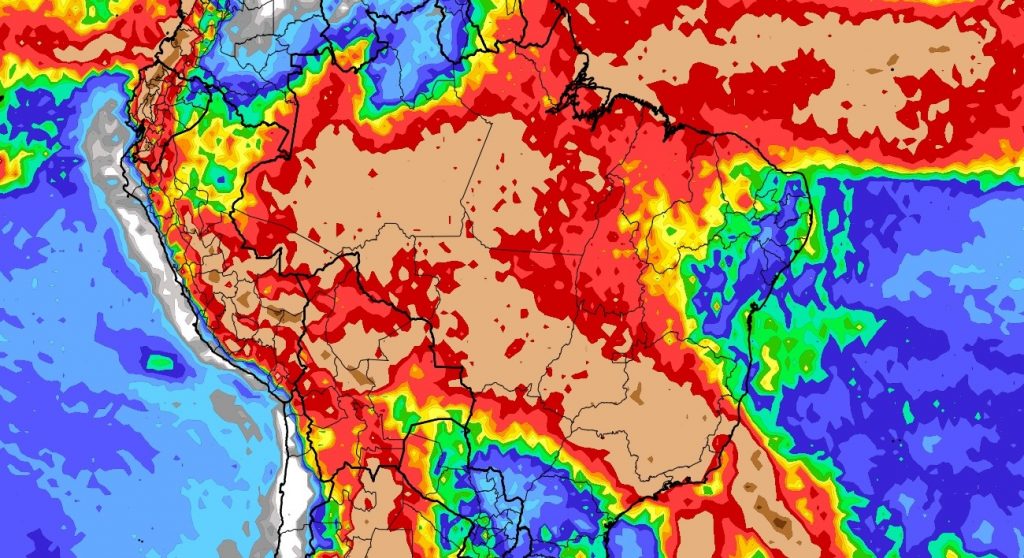 Previsão do tempo: tendência de chuva para dez dias (24/1/2023)