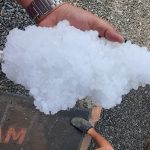 Calor de 39ºC, granizo e vento de quase 100 km/h