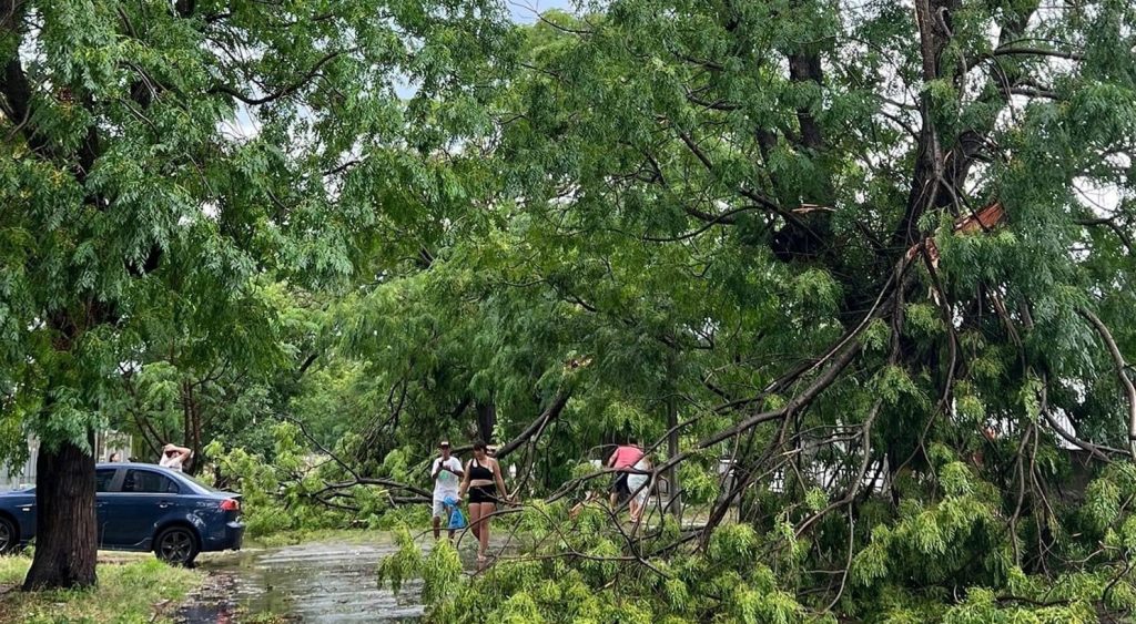 Downburst provoca estragos em bairros de Montevidéu