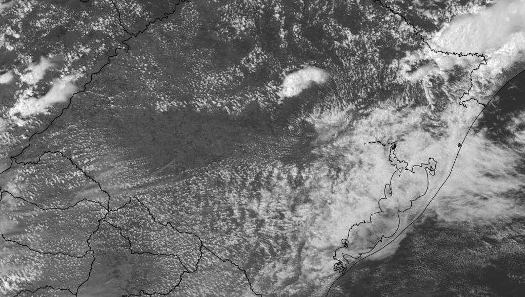 O Rio Grande do Sul dividido ao meio no tempo e temperatura