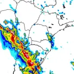 Frente fria e profunda baixa pressão trarão muita chuva e fortes tempestades