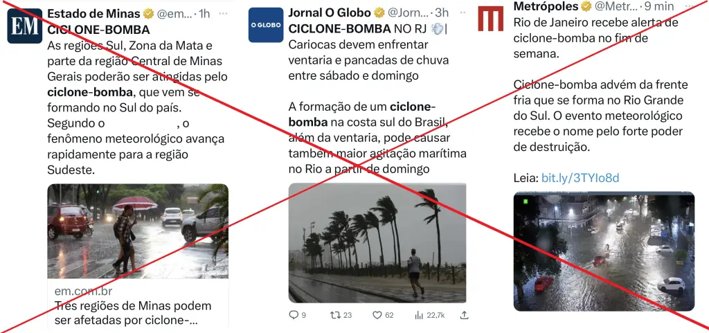 Verificamos: ciclone bomba não atinge diretamente o Sudeste do Brasil