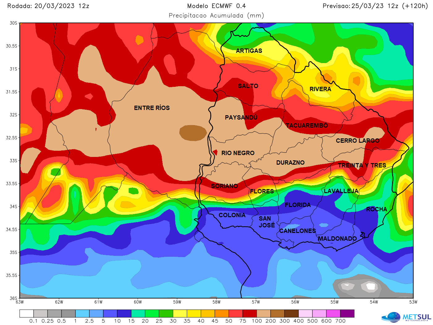 <span class="entry-title-primary">Nova onda de temporais levará muita chuva para Argentina e Uruguai</span> <h2 class="entry-subtitle">Modelos indicam que poderá chover duas vezes o normal para todo o mês em poucos dias com alto risco de transtornos</h2>