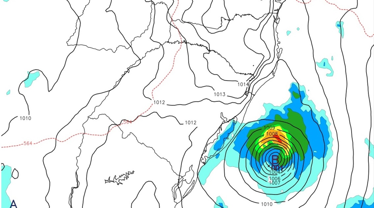 <span class="entry-title-primary">Baixa pressão com trajetória “estranha” vai reforçar a chuva</span> <h2 class="entry-subtitle">Centro de baixa pressão vai passar dias seguidos em torno do Rio Grande do Sul e traz aumento da chuva entre hoje e amanhã</h2>