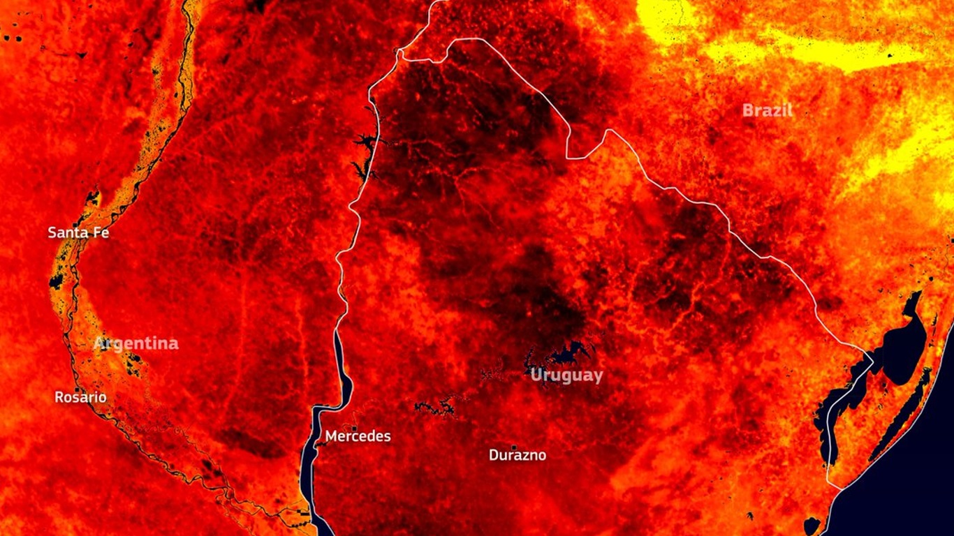 <span class="entry-title-primary">Satélite mediu quase 50ºC no solo no fim de semana</span> <h2 class="entry-subtitle">Fim de semana foi de calor extremo e incomum entre o Centro da Argentina, o Uruguai e o Oeste do Rio Grande do Sul </h2>