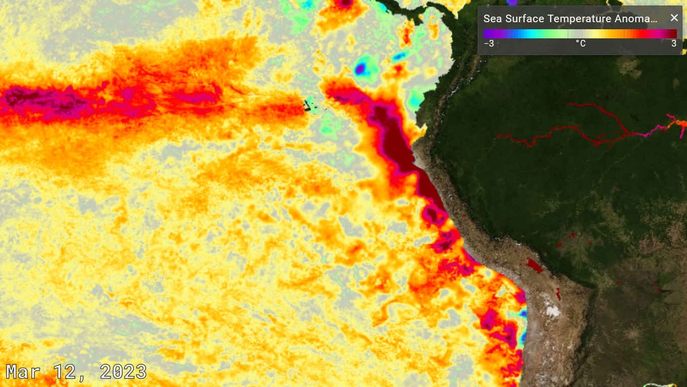 <span class="entry-title-primary">Alerta de clima: El Niño costeiro pode estar se instalando no Pacífico</span> <h2 class="entry-subtitle">Oceano Pacífico aquece muito e aceleradamente nos últimos dias junto aos litorais do Peru e do Equador e impactos já se sentem</h2>