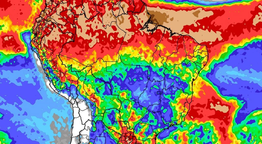 Veja a tendência de chuva para os próximos dez dias no Brasil