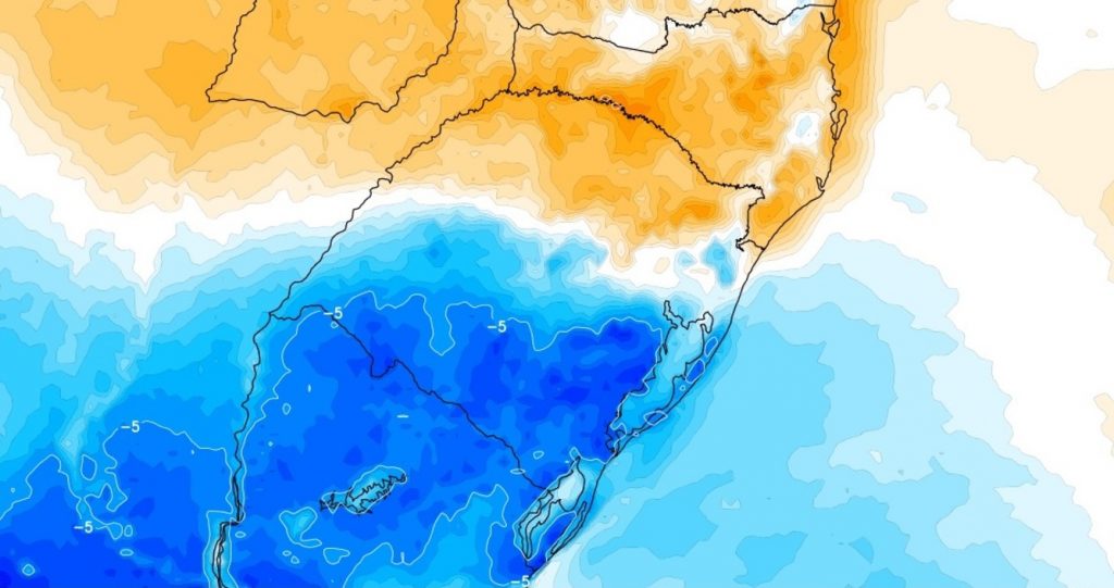 Ar frio chega, derruba temperatura e avança pelo Sul do Brasil