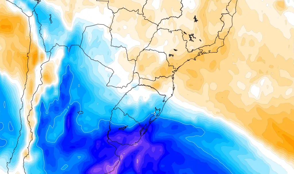 Massa de ar frio derruba temperatura na segunda metade da semana