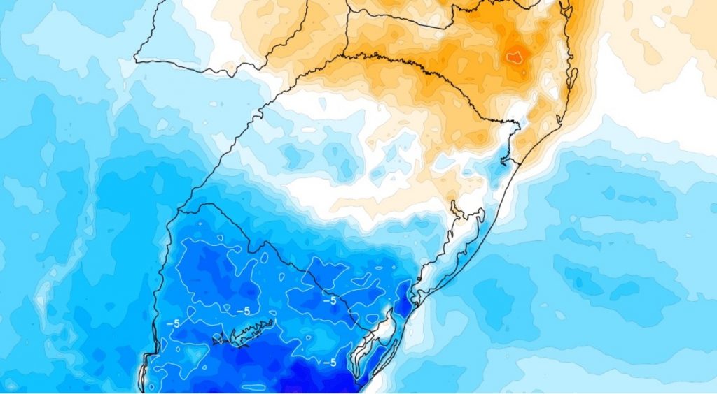 Massa de ar frio derruba temperatura para 4ºC na fronteira