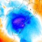 Veja o caminho que a massa de ar frio vai percorrer no Brasil