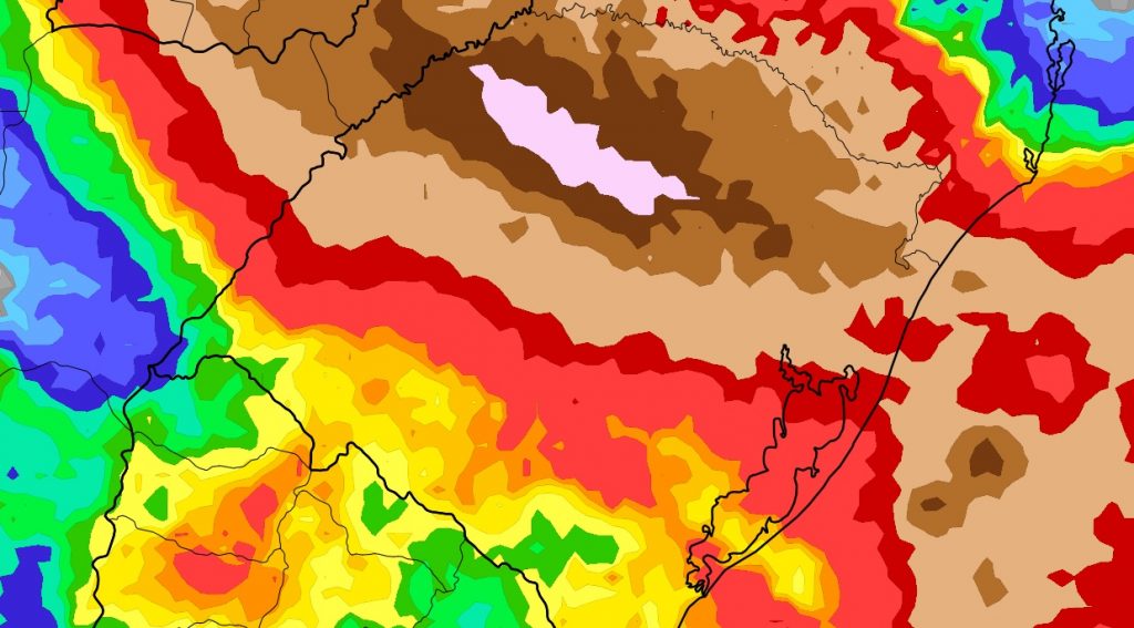 Alerta: modelos elevam volumes de chuva e há risco de cheias