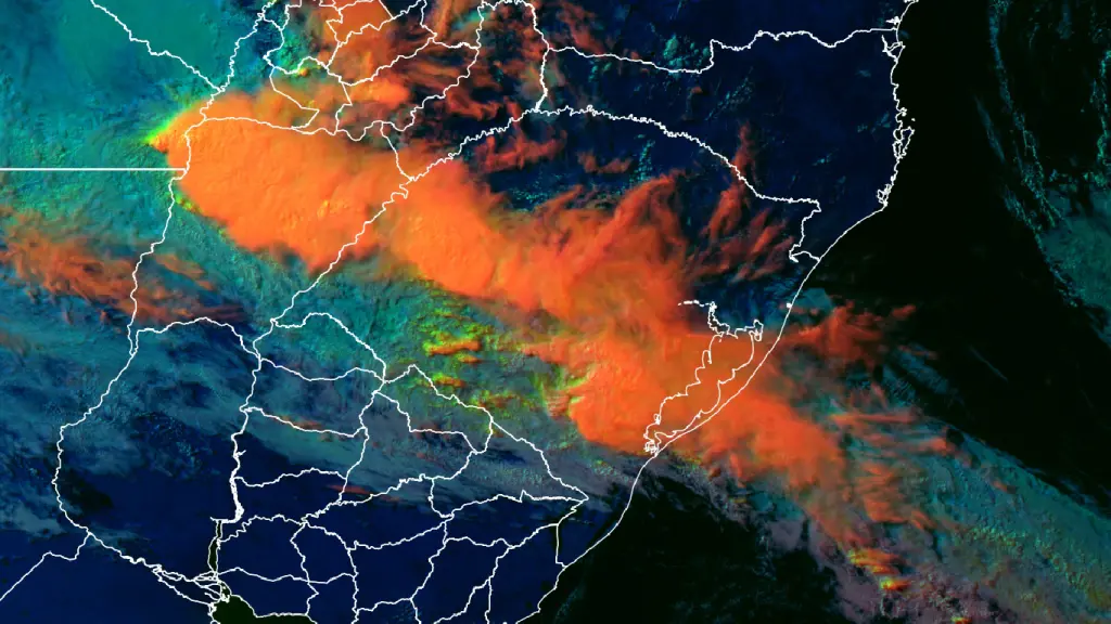 Frente fria avança com chuva e acentuada queda da temperatura