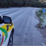 Frio de 7ºC negativos congela estrada em Santa Catarina