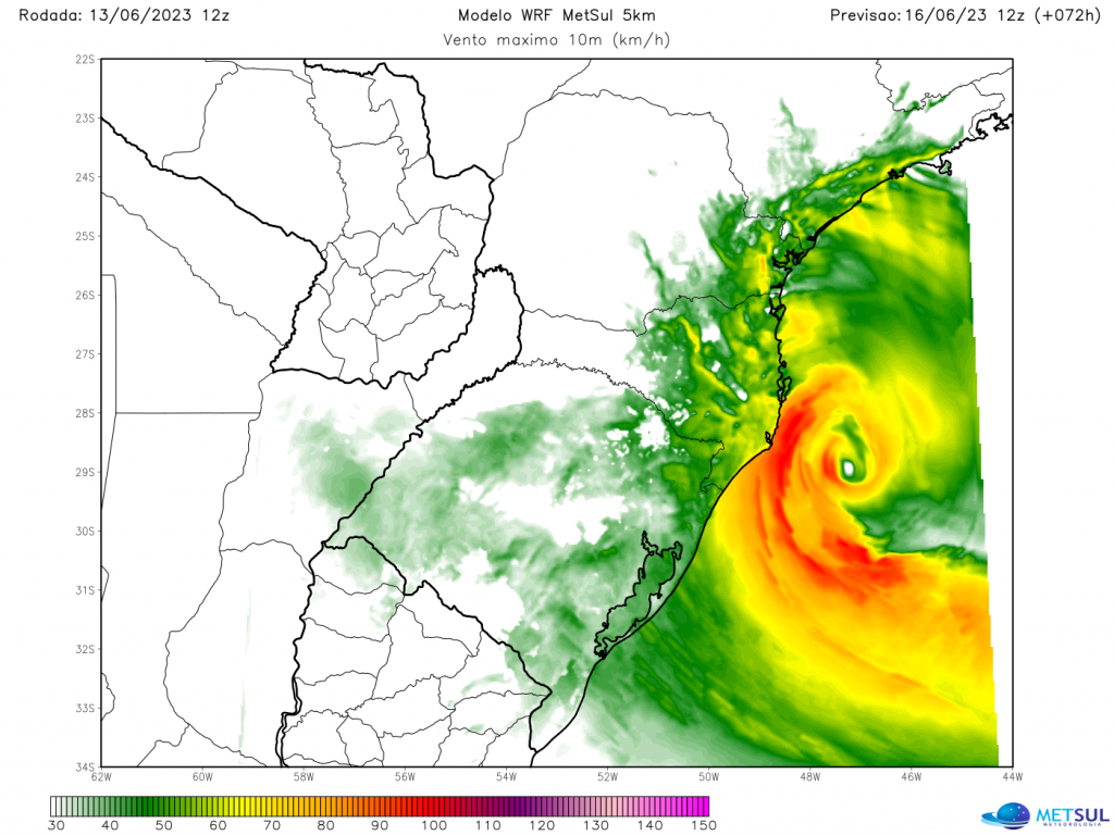 Ciclone no Sul: RS e SC têm alerta vermelho de alto perigo de temporal