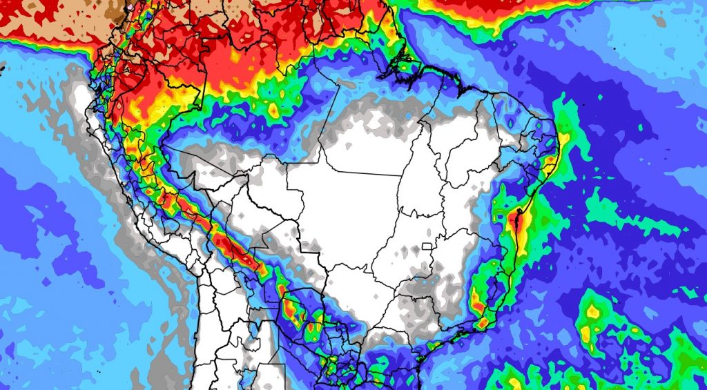 Previsão do tempo: tendência de chuva para dez dias (25/7/2023)