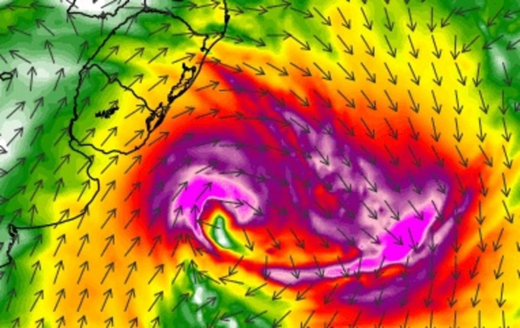 Ciclone se forma hoje no Prata com menor impacto no Rio Grande do Sul
