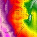 Intensa corrente de jato vai trazer fortes rajadas de vento Norte