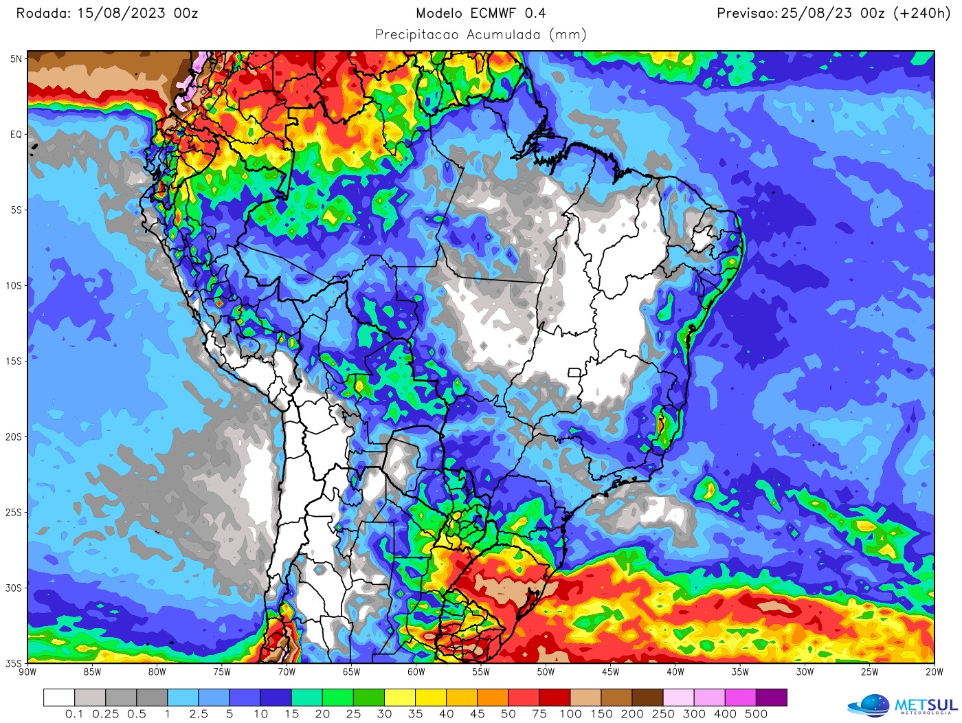 Previsão do tempo tendência de chuva para dez dias