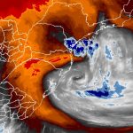 Imagens de satélite mostram vórtice ciclônico no Sul do Brasil