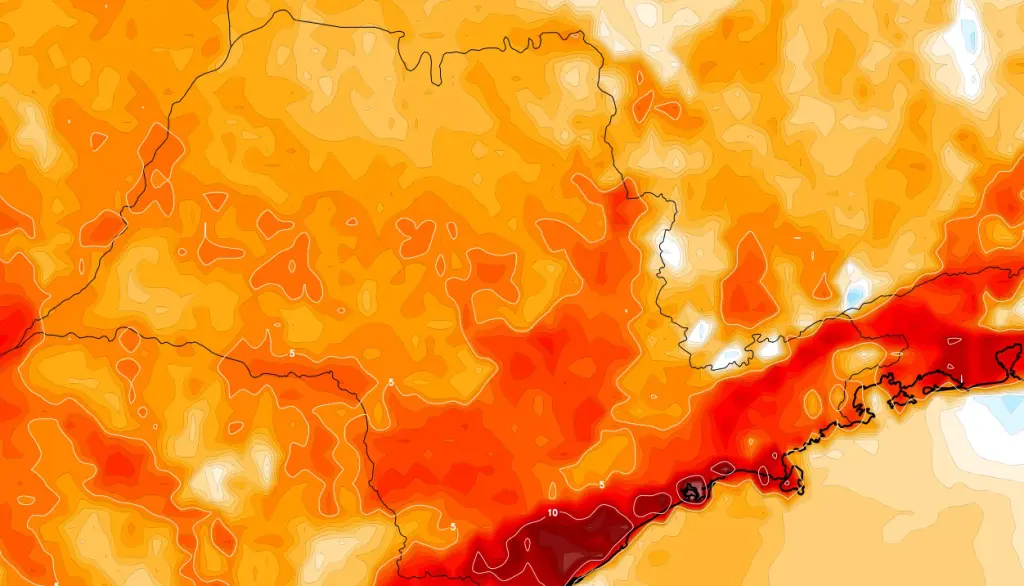 Massa de ar muito quente tomará conta de São Paulo com forte calor