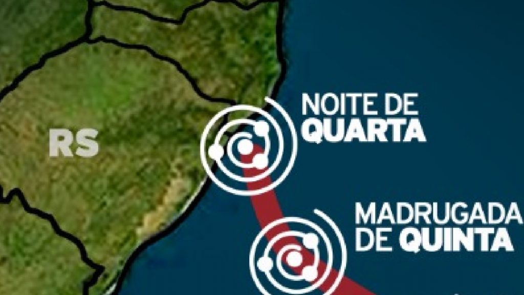Veja a trajetória do ciclone que vai se formar na costa do Sul do Brasil