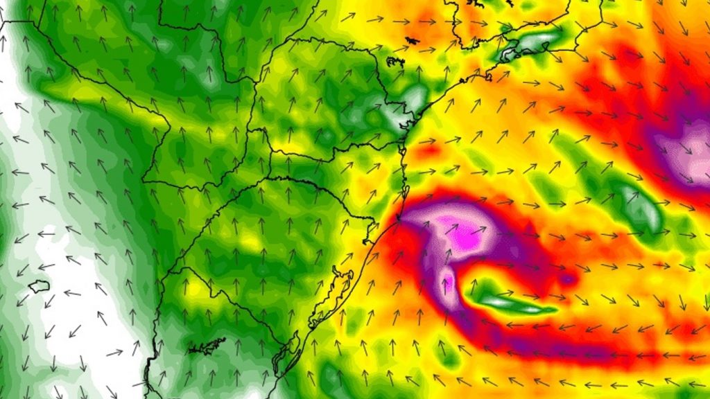 Ciclone reforçará instabilidade com muita chuva, vento e tempo severo