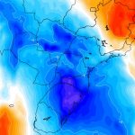 Ciclone na costa impulsiona ar frio para o Sul e o Centro do Brasil
