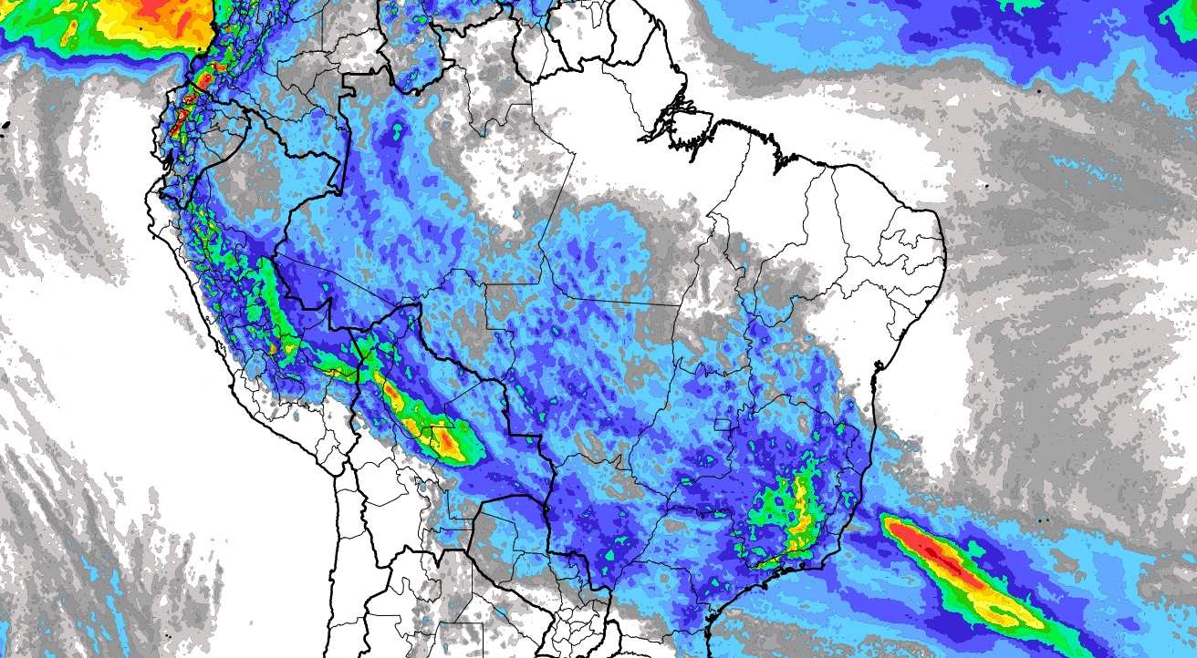 <span class="entry-title-primary">Chuva atinge muitas áreas do Brasil hoje sob ar tropical úmido</span> <h2 class="entry-subtitle">Chuva nesta quinta-feira atinge principalmente o Centro-Oeste e o Sul enquanto na maior parte do Sul e do Nordeste o tempo será firme </h2>